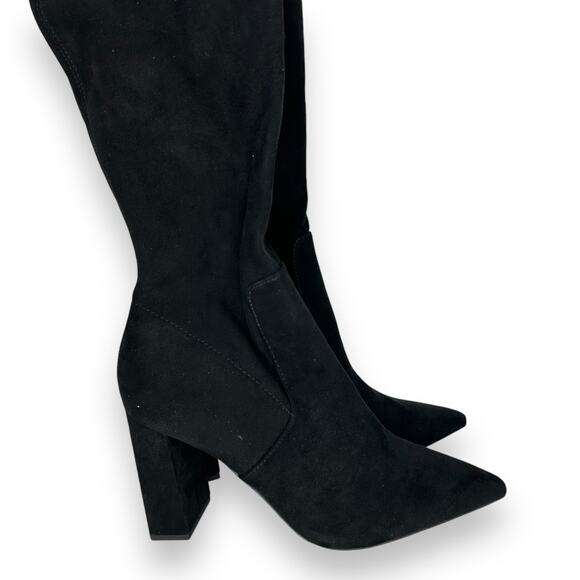 NEW Wild Pair Eileene Pointed Toe Block Heel Over The Knee Boots Size 10 Black - Picture 3 of 8